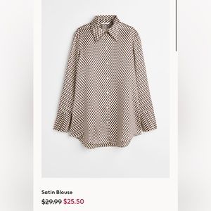 Checked button down from H and M WORN ONCE !!